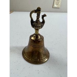 Vintage Ostriches Shape Top 3"‎ Collectible Handcrafted Brass Handle Bell